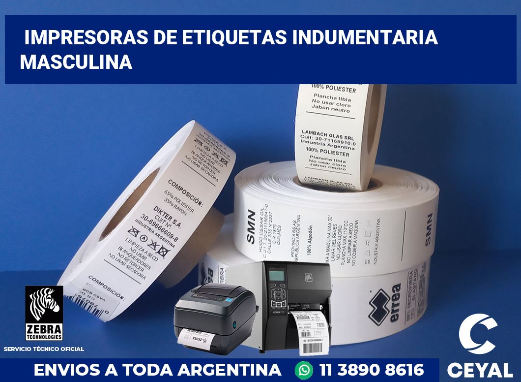 Impresoras de etiquetas Indumentaria masculina