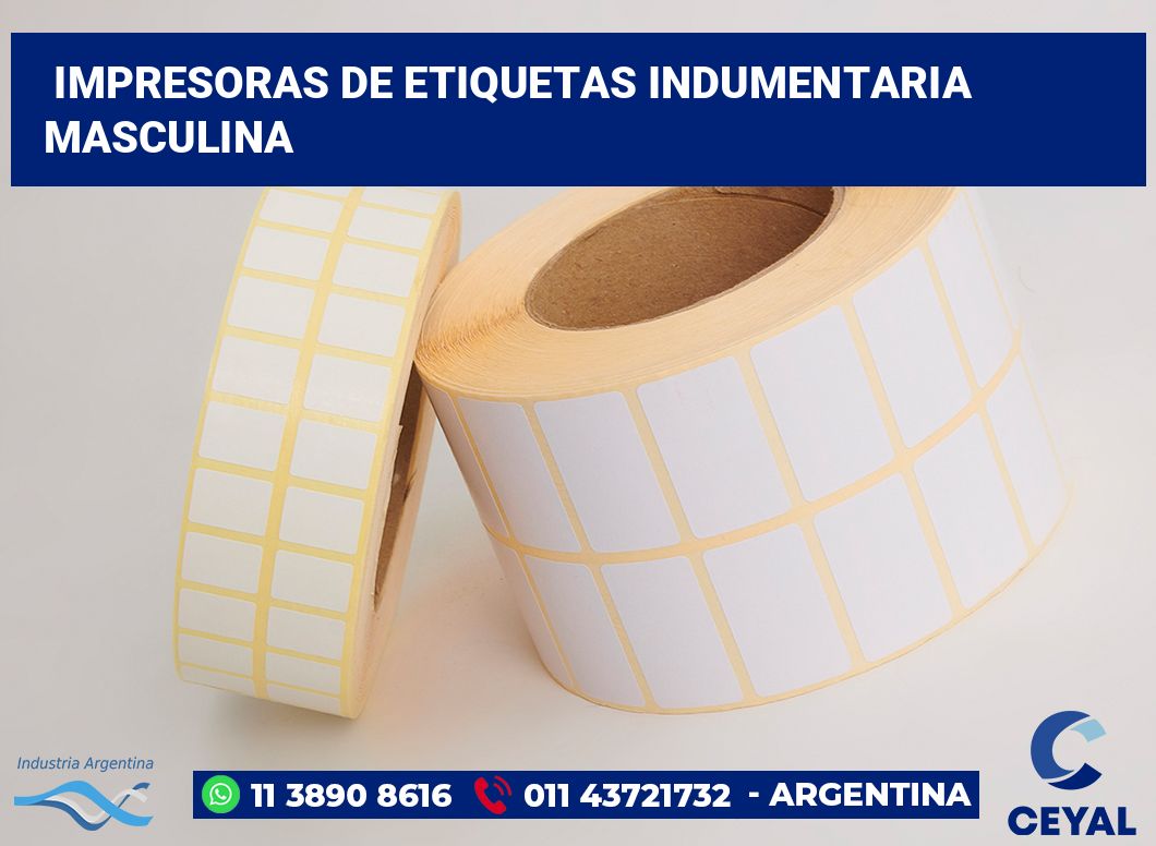 Impresoras de etiquetas Indumentaria masculina