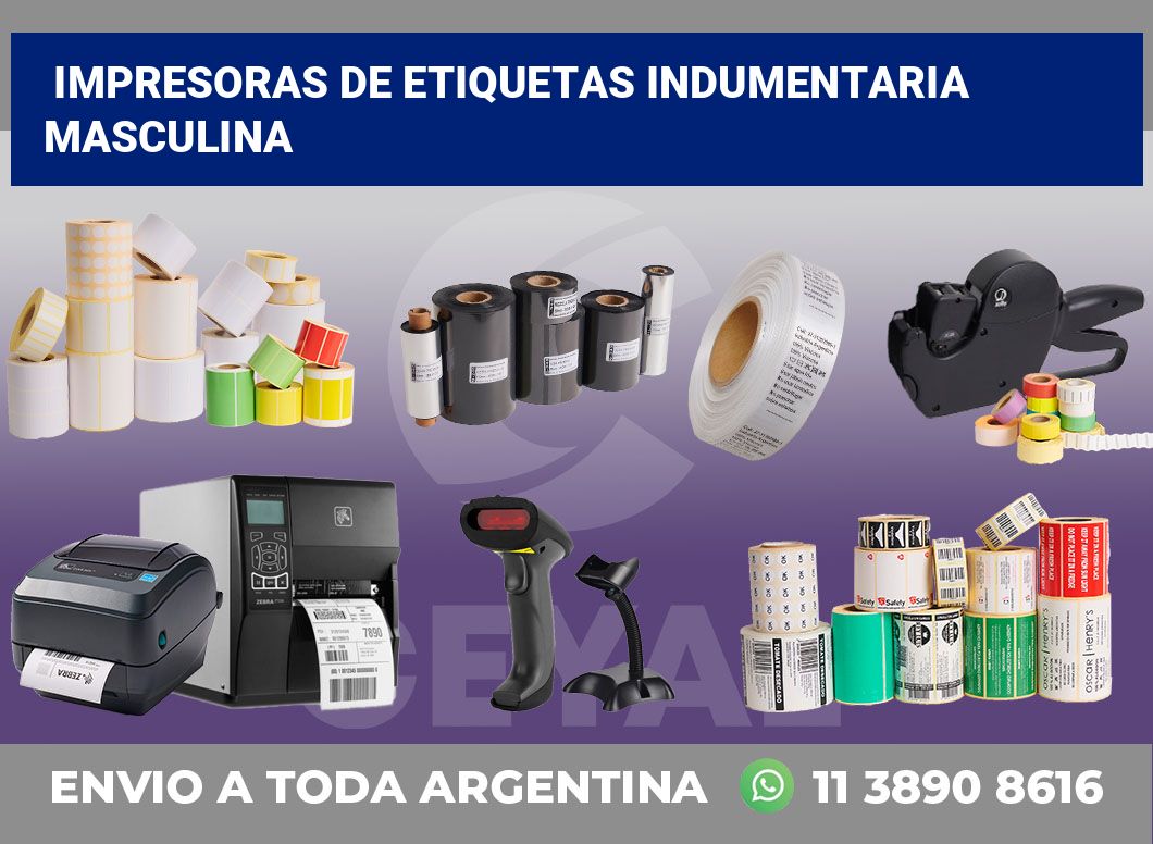 Impresoras de etiquetas Indumentaria masculina