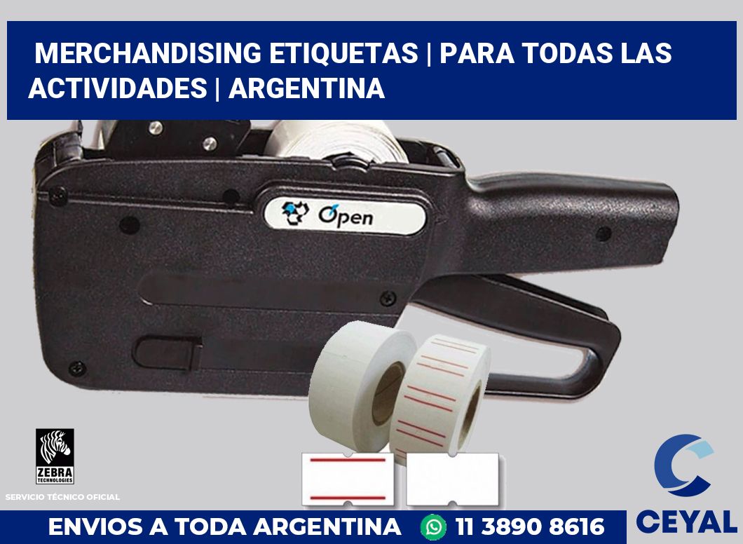 Merchandising etiquetas | Para todas las actividades | Argentina