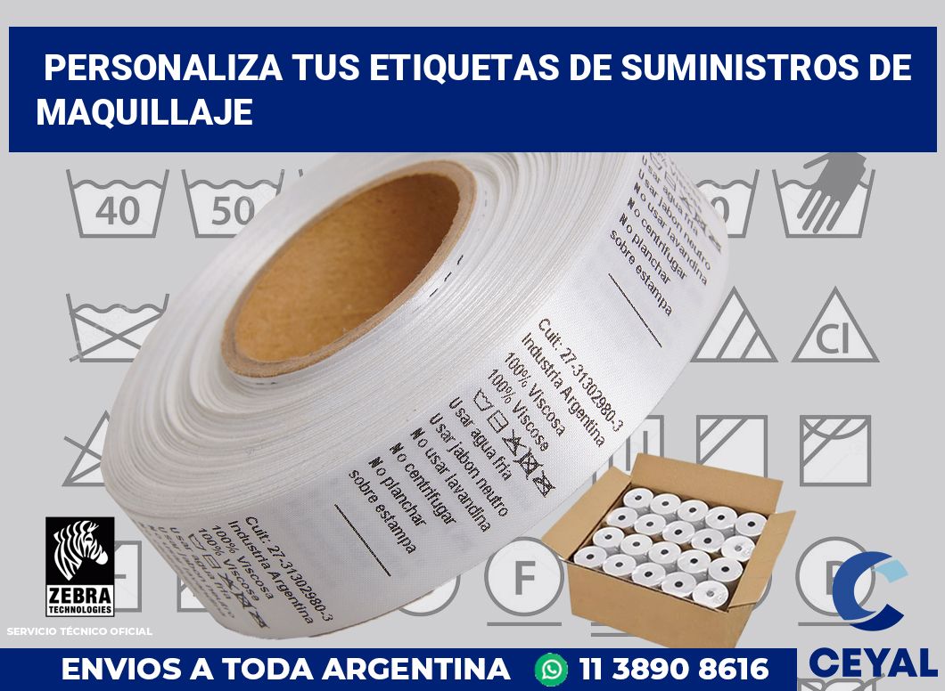 Personaliza tus Etiquetas de Suministros de Maquillaje