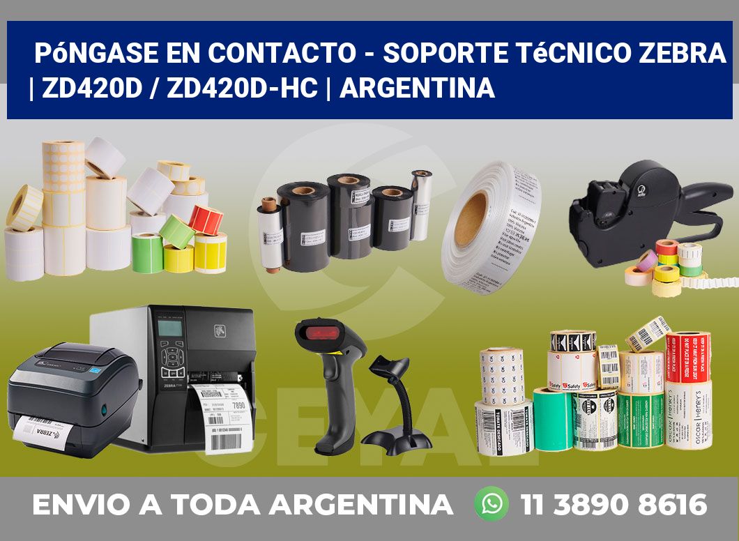 Póngase en contacto – soporte técnico Zebra | ZD420d / ZD420d‑HC | Argentina