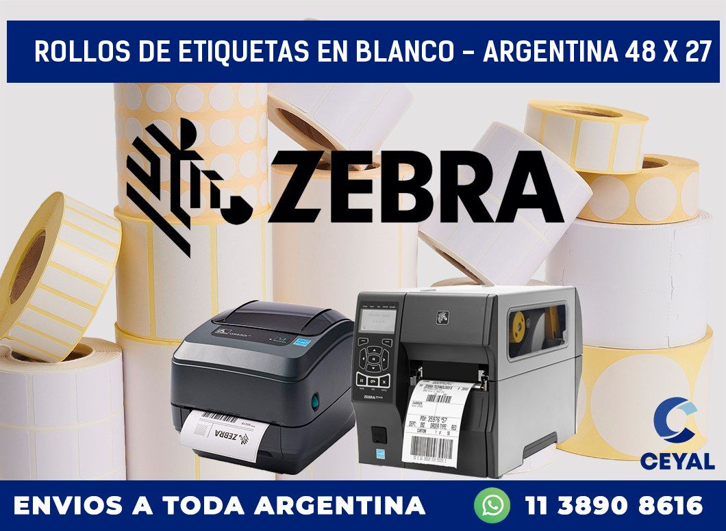 Rollos de etiquetas en blanco - Argentina 48 x 27