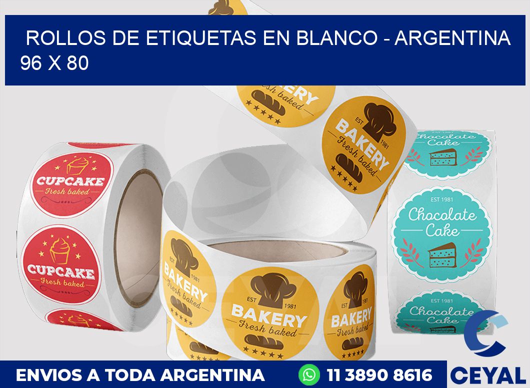 Rollos de etiquetas en blanco - Argentina 96 x 80