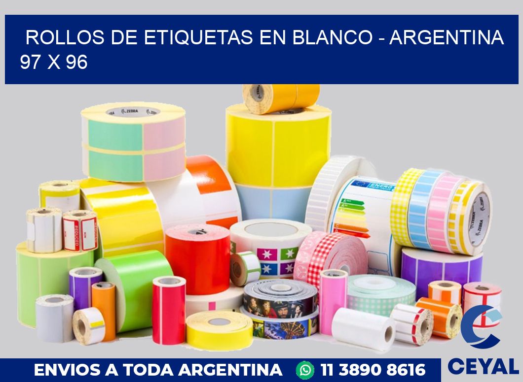 Rollos de etiquetas en blanco – Argentina 97 x 96