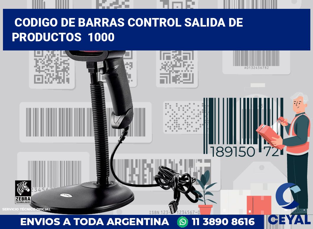 codigo de barras control salida de productos  1000