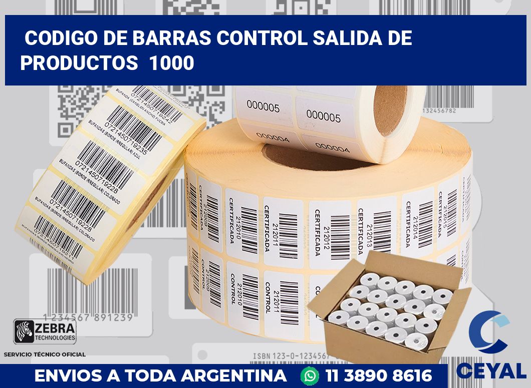 codigo de barras control salida de productos  1000