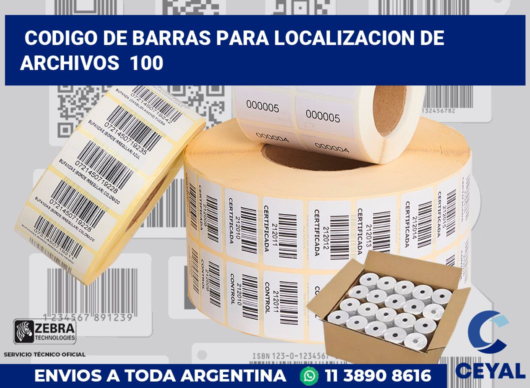 codigo de barras para localizacion de archivos  100