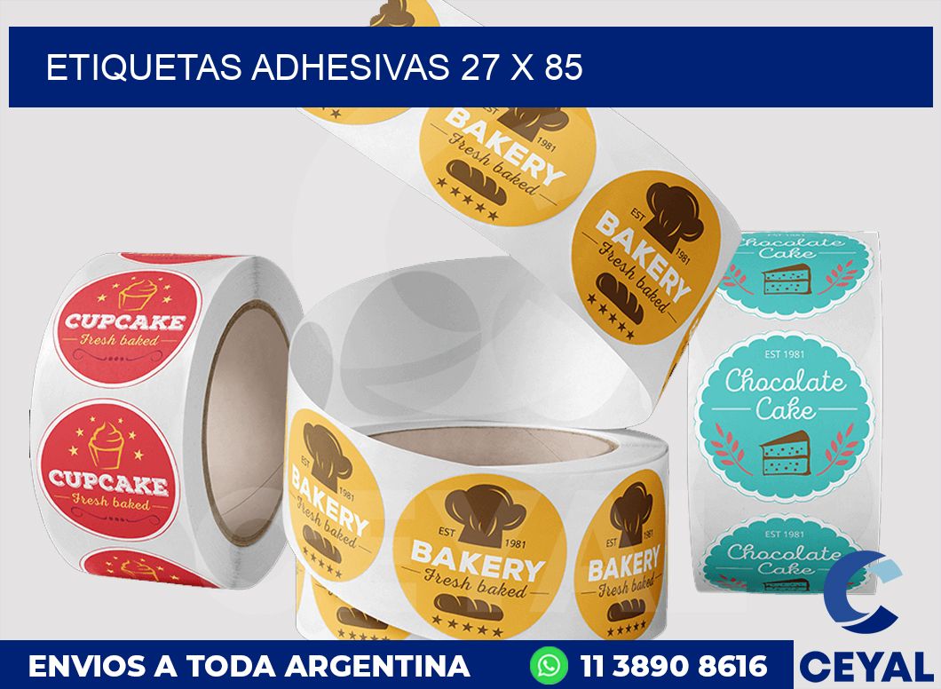 etiquetas adhesivas 27 x 85