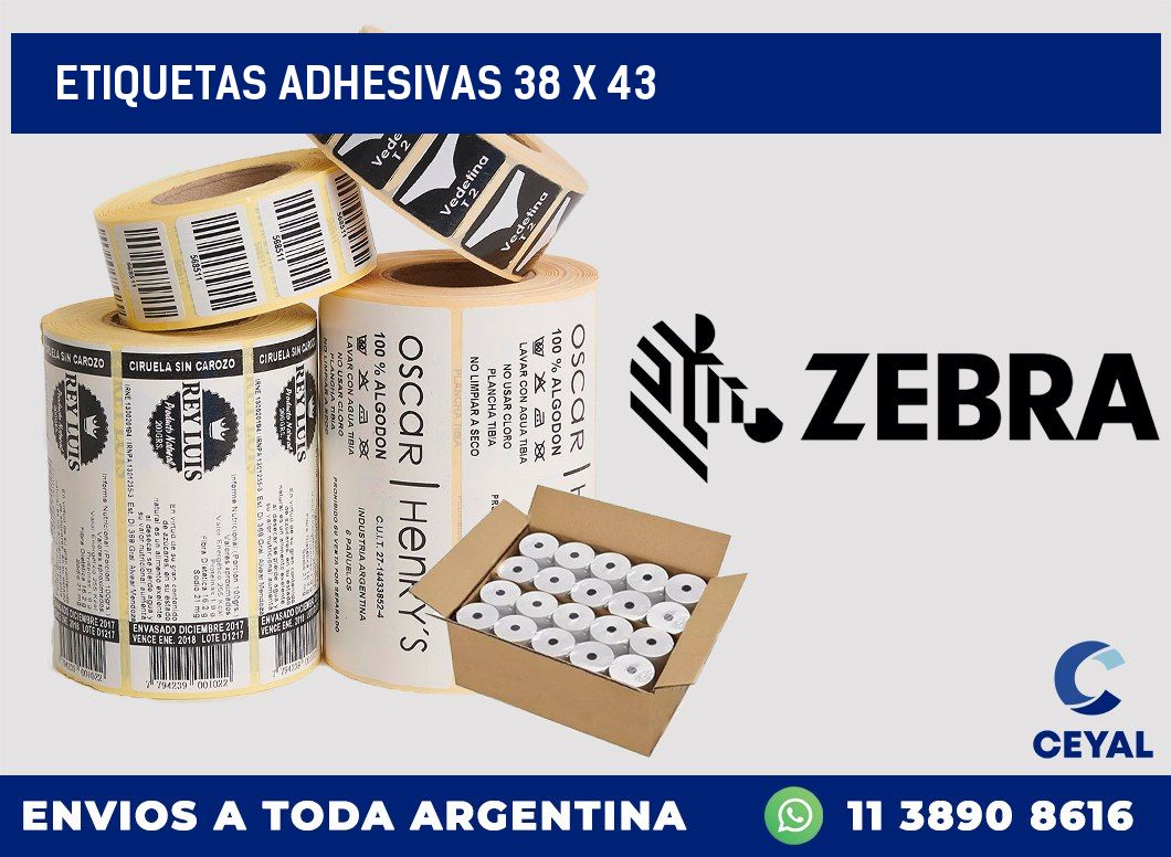 etiquetas adhesivas 38 x 43