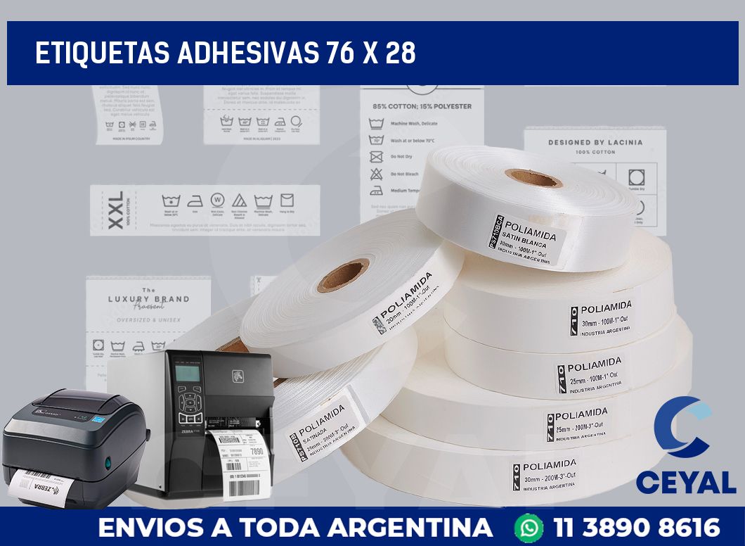 etiquetas adhesivas 76 x 28