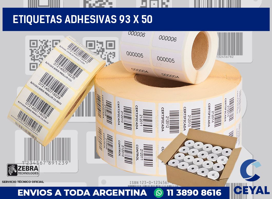 etiquetas adhesivas 93 x 50