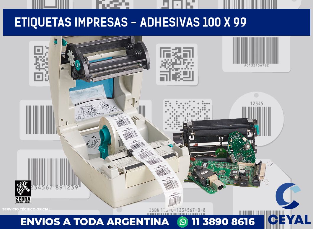 etiquetas impresas - Adhesivas 100 x 99
