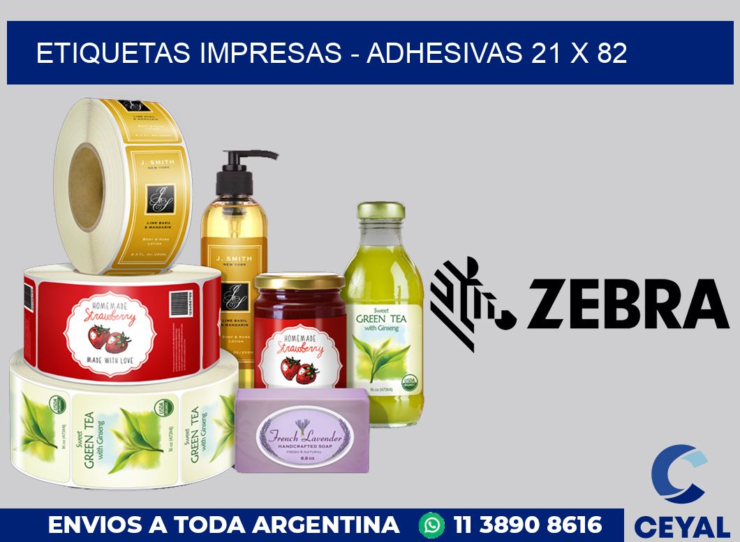 etiquetas impresas - Adhesivas 21 x 82