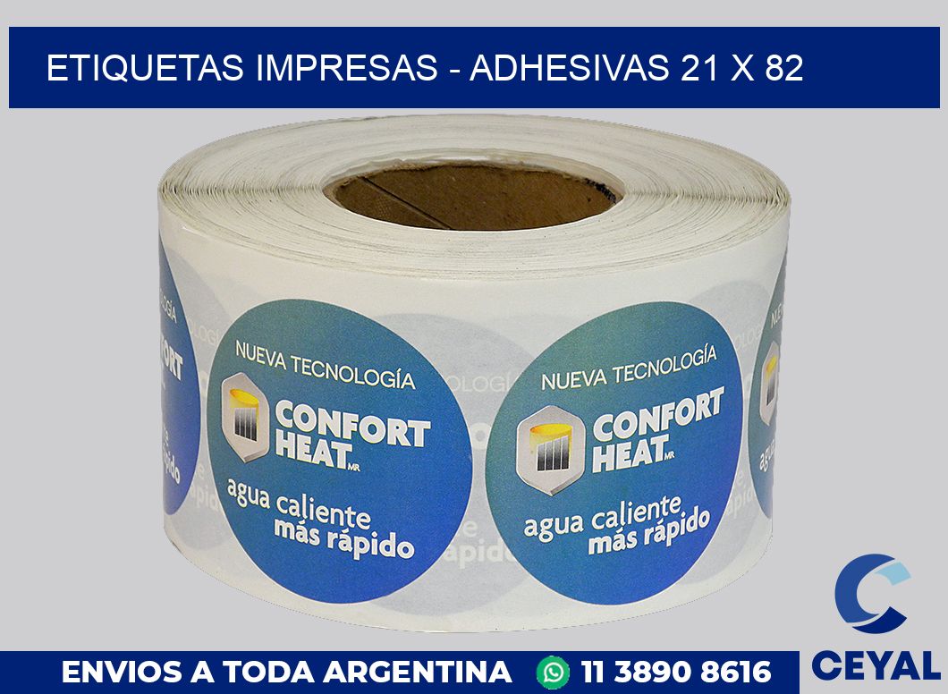 etiquetas impresas – Adhesivas 21 x 82