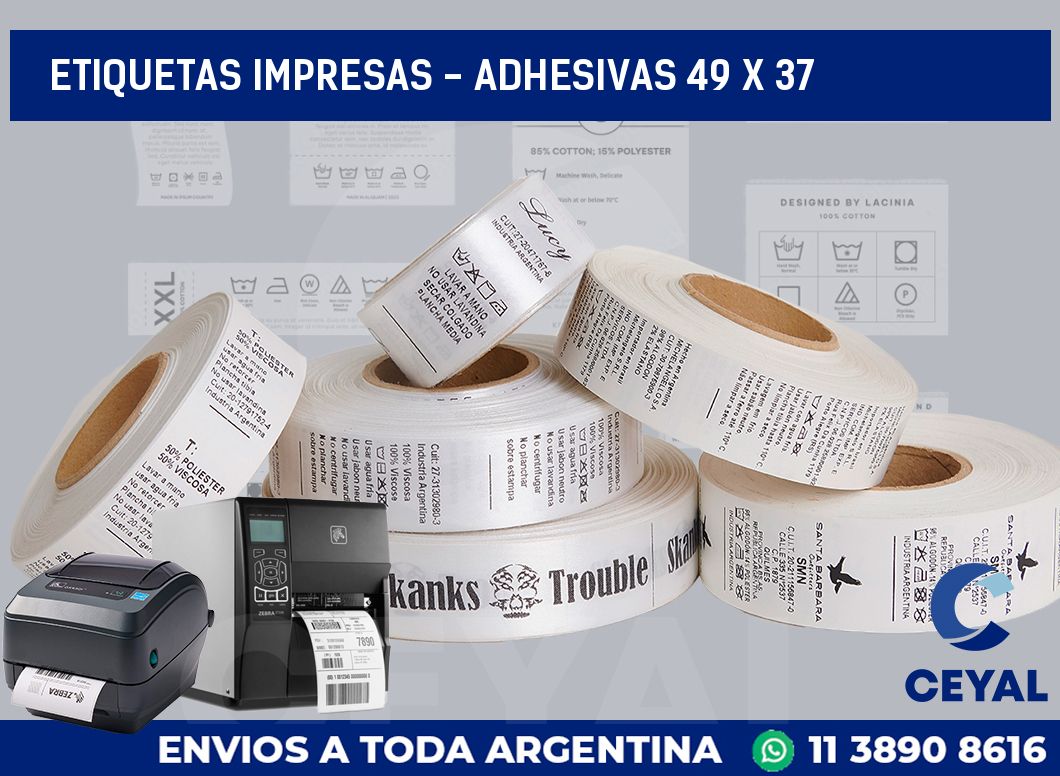 etiquetas impresas - Adhesivas 49 x 37