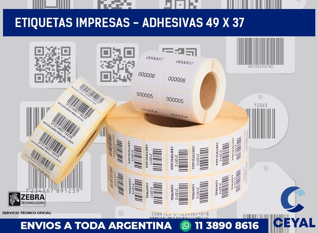 etiquetas impresas – Adhesivas 49 x 37