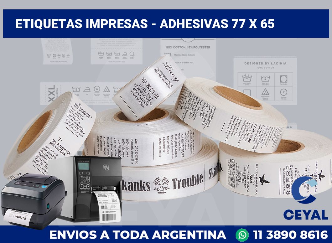 etiquetas impresas – Adhesivas 77 x 65
