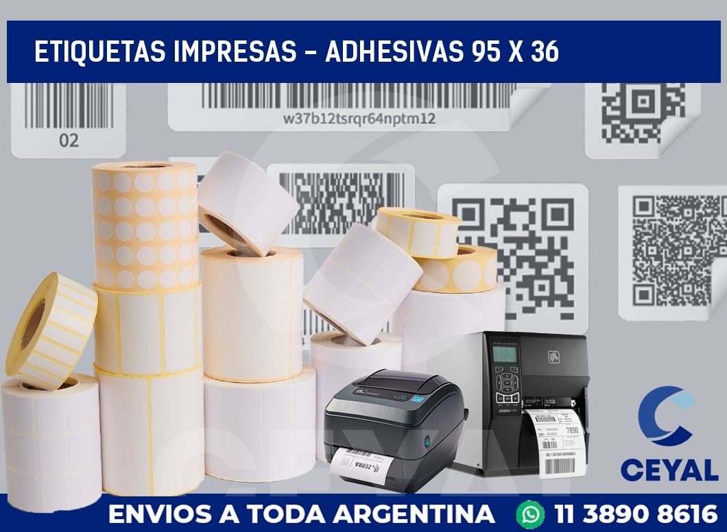 etiquetas impresas - Adhesivas 95 x 36