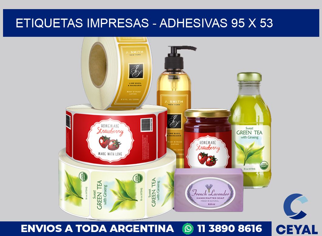 etiquetas impresas – Adhesivas 95 x 53