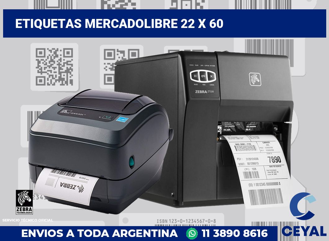 etiquetas mercadolibre 22 x 60