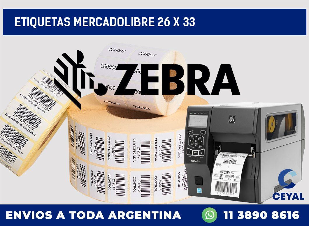 etiquetas mercadolibre 26 x 33