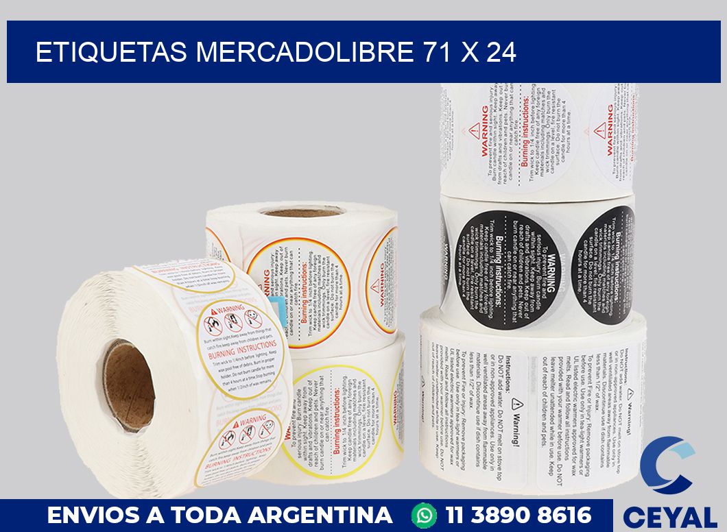 etiquetas mercadolibre 71 x 24