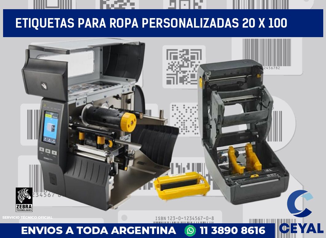 etiquetas para ropa personalizadas 20 x 100