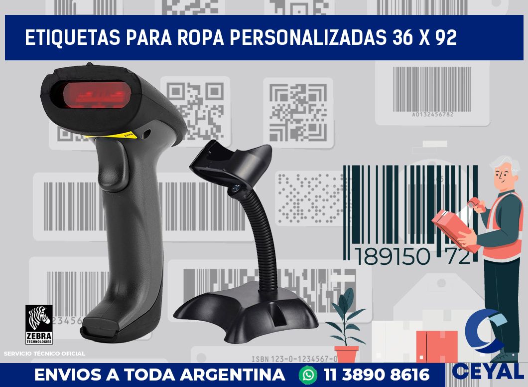 etiquetas para ropa personalizadas 36 x 92