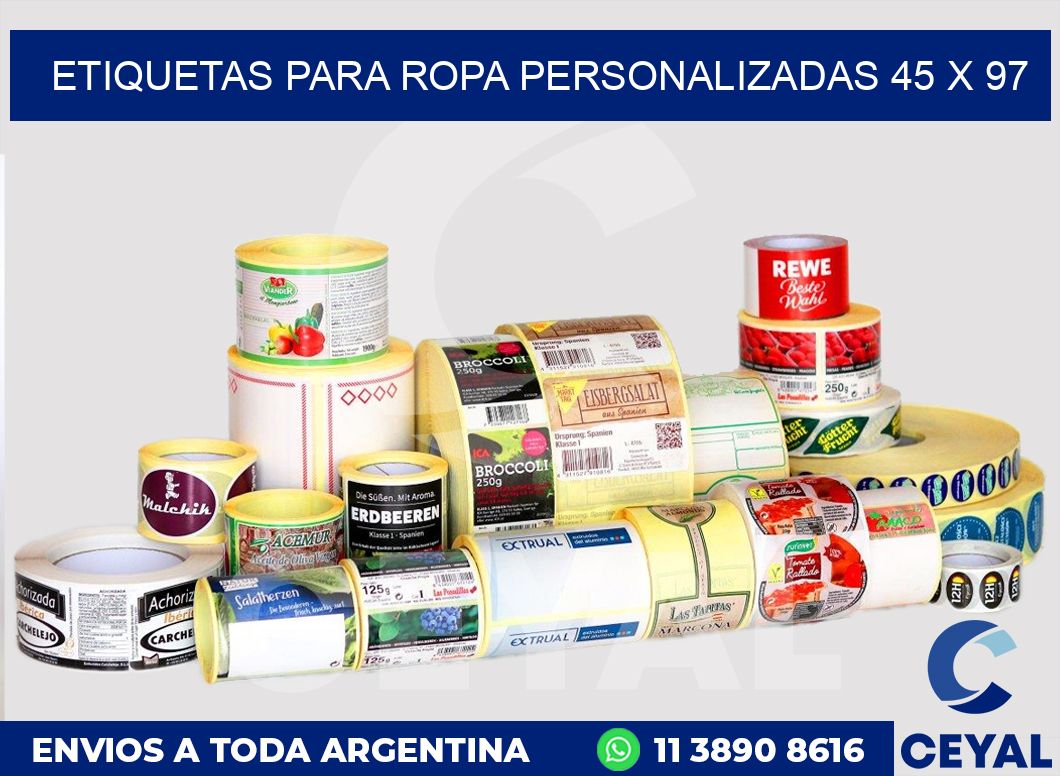 etiquetas para ropa personalizadas 45 x 97