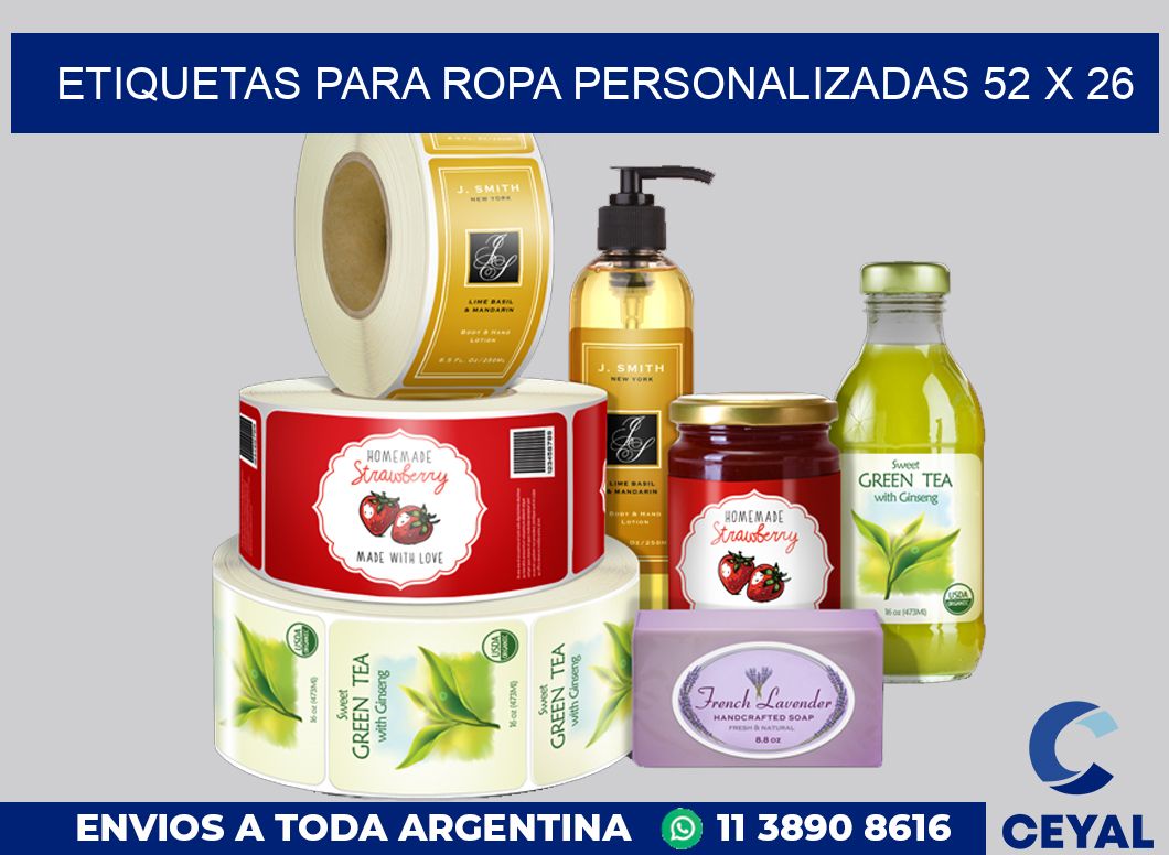etiquetas para ropa personalizadas 52 x 26