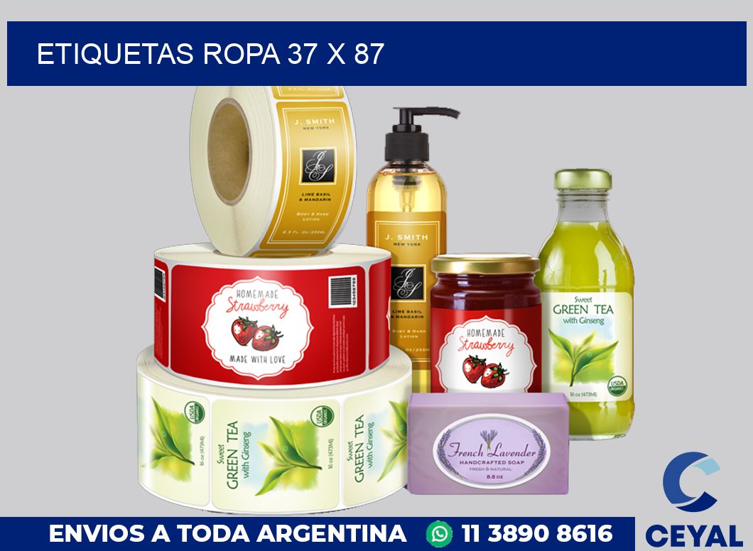 etiquetas ropa 37 x 87