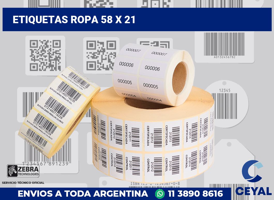 etiquetas ropa 58 x 21