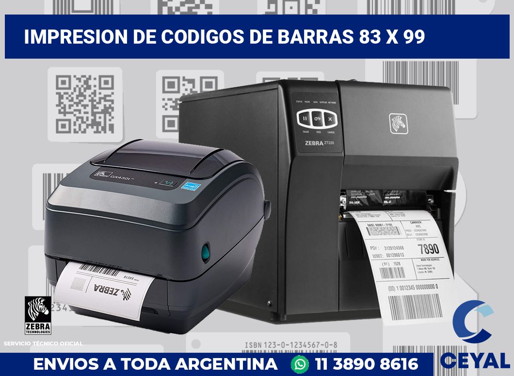 impresion de codigos de barras 83 x 99