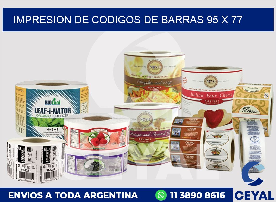 impresion de codigos de barras 95 x 77