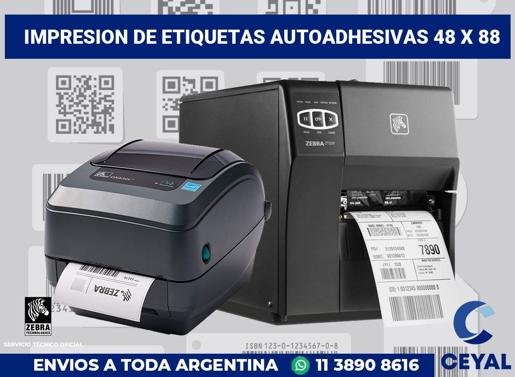 impresion de etiquetas autoadhesivas 48 x 88