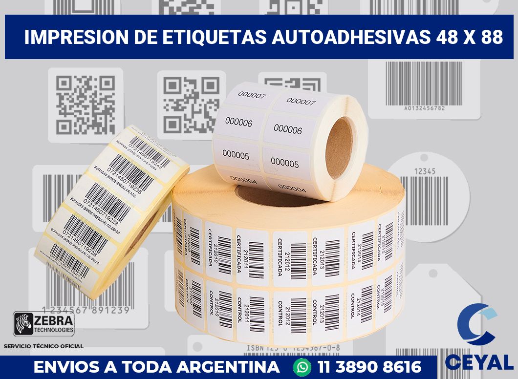 impresion de etiquetas autoadhesivas 48 x 88