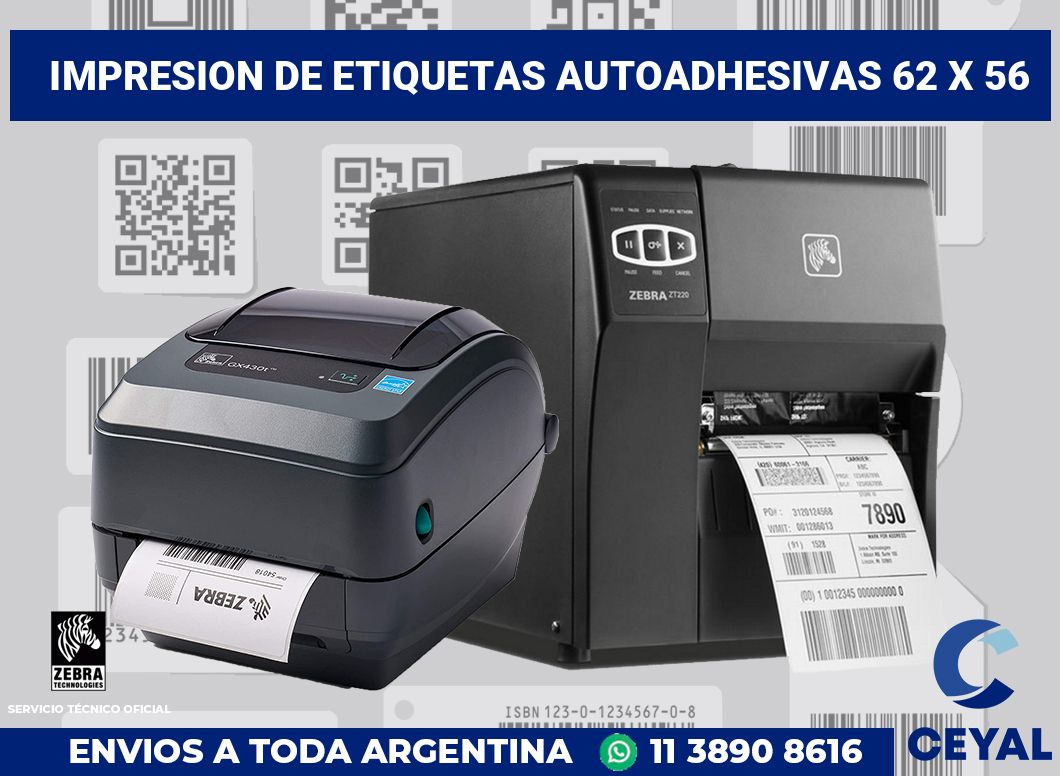 impresion de etiquetas autoadhesivas 62 x 56