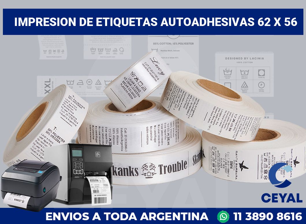 impresion de etiquetas autoadhesivas 62 x 56