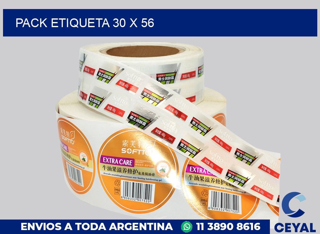 pack etiqueta 30 x 56