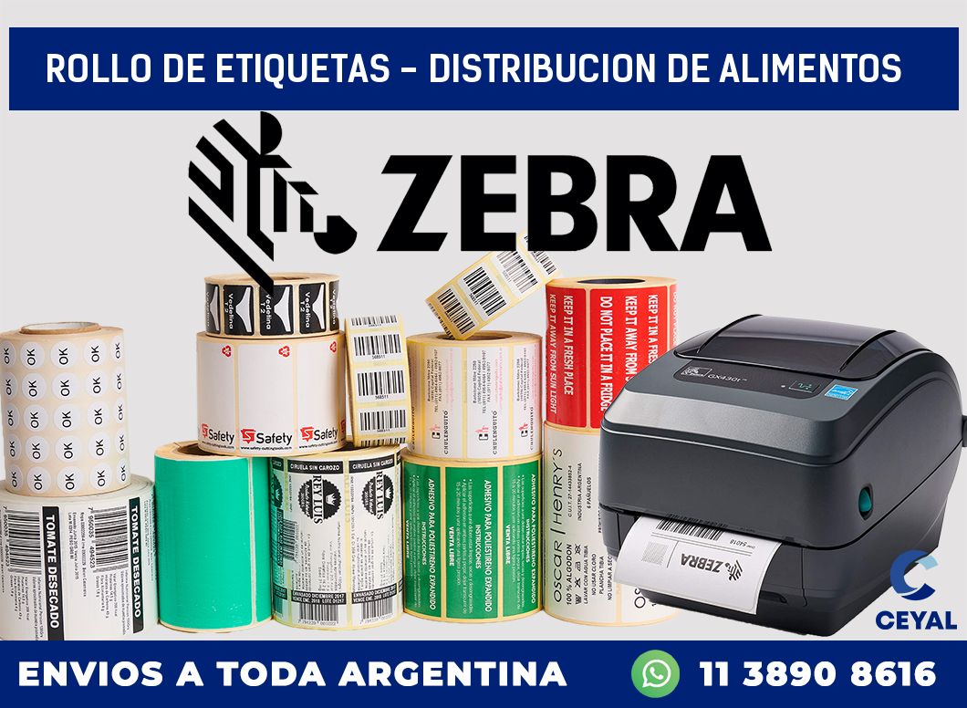 rollo de etiquetas - distribucion de alimentos