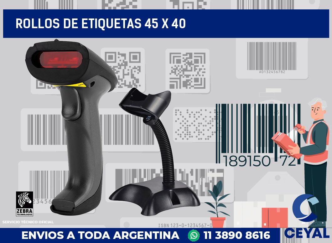 rollos de etiquetas 45 x 40