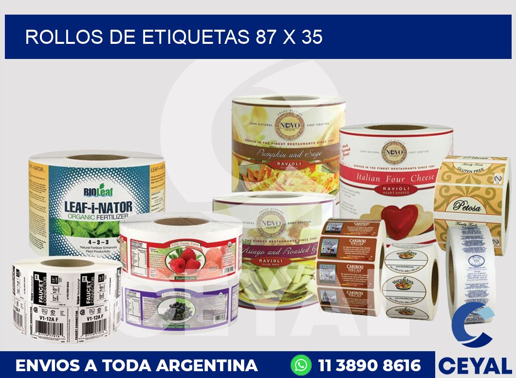 rollos de etiquetas 87 x 35