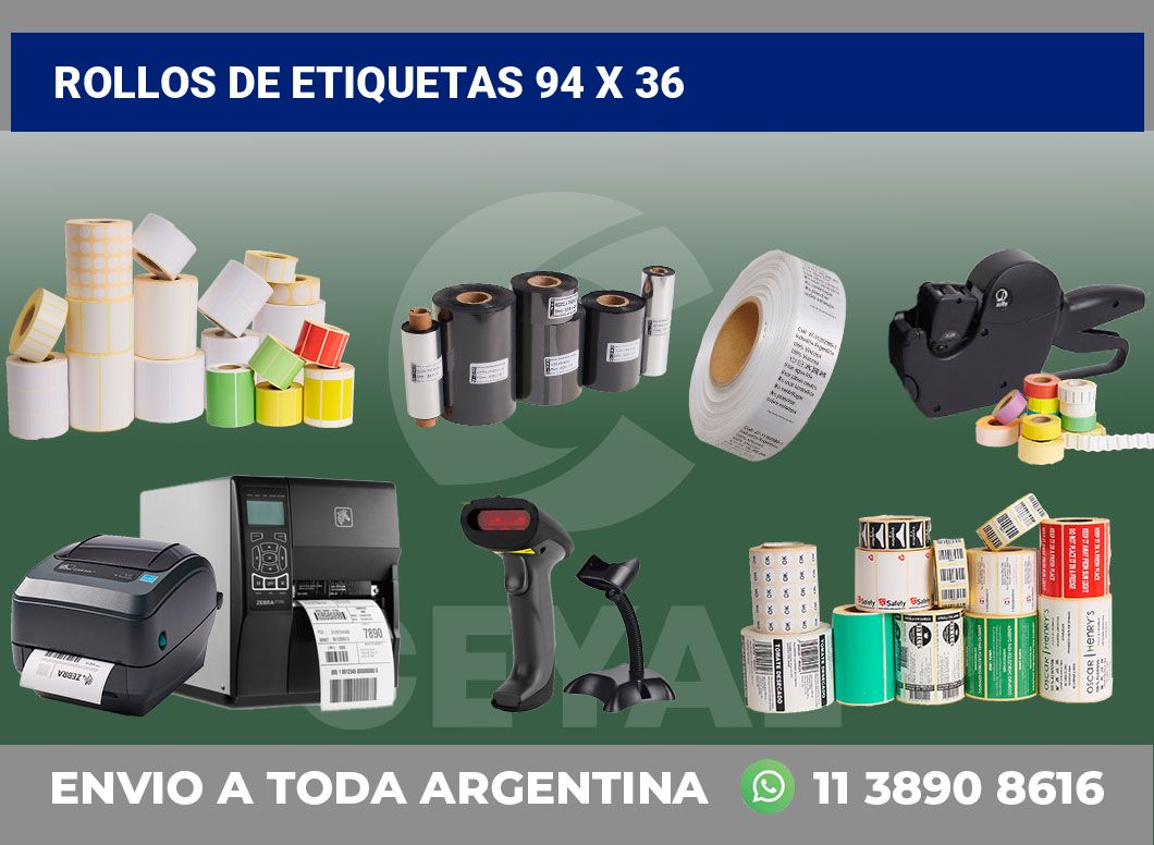 rollos de etiquetas 94 x 36