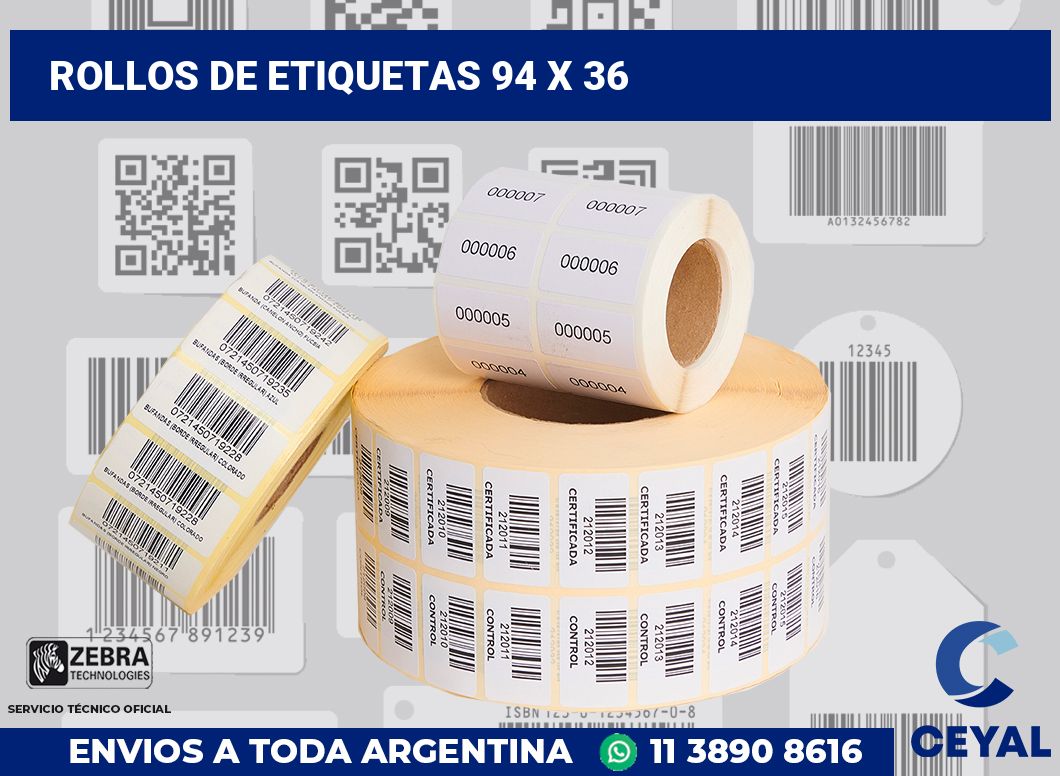 rollos de etiquetas 94 x 36