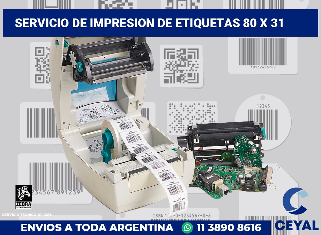 servicio de impresion de etiquetas 80 x 31