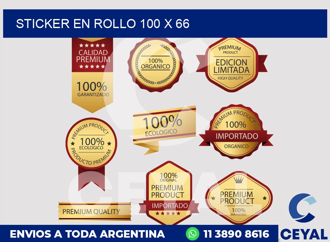 sticker en rollo 100 x 66