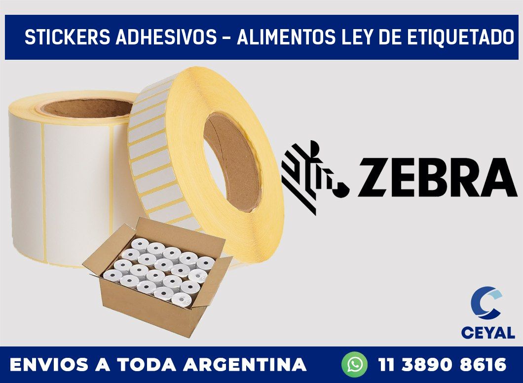 stickers adhesivos - alimentos ley de etiquetado