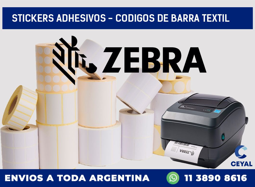 stickers adhesivos - codigos de barra textil