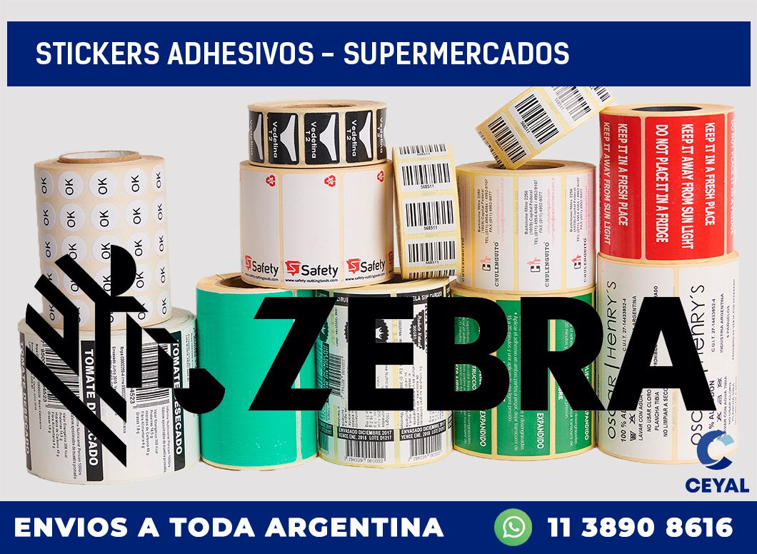 stickers adhesivos - supermercados